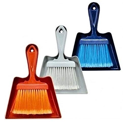 FOFO' - Synthetic All-Purpose Toilet Brush with Dustpan - Set of 3 - Random Colors