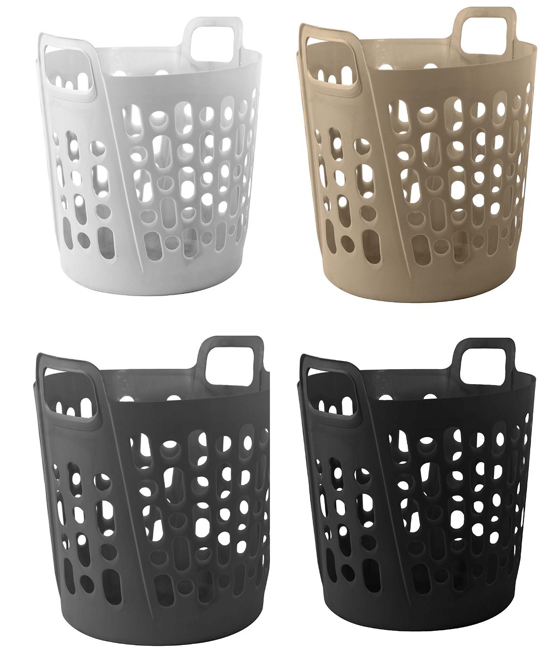 Cesto Portabiancheria 45L con Manici Ergonomici - Cesto Bucato Ovale Traforato - 4 Colori Disponibili - Ideale per Casa e Bagno - FercasaShop®