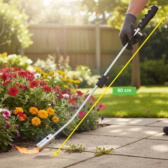 Kinzo Brucia Erbacce da Giardino 80 cm – Cannello a Gas con Accensione Piezoelettrica