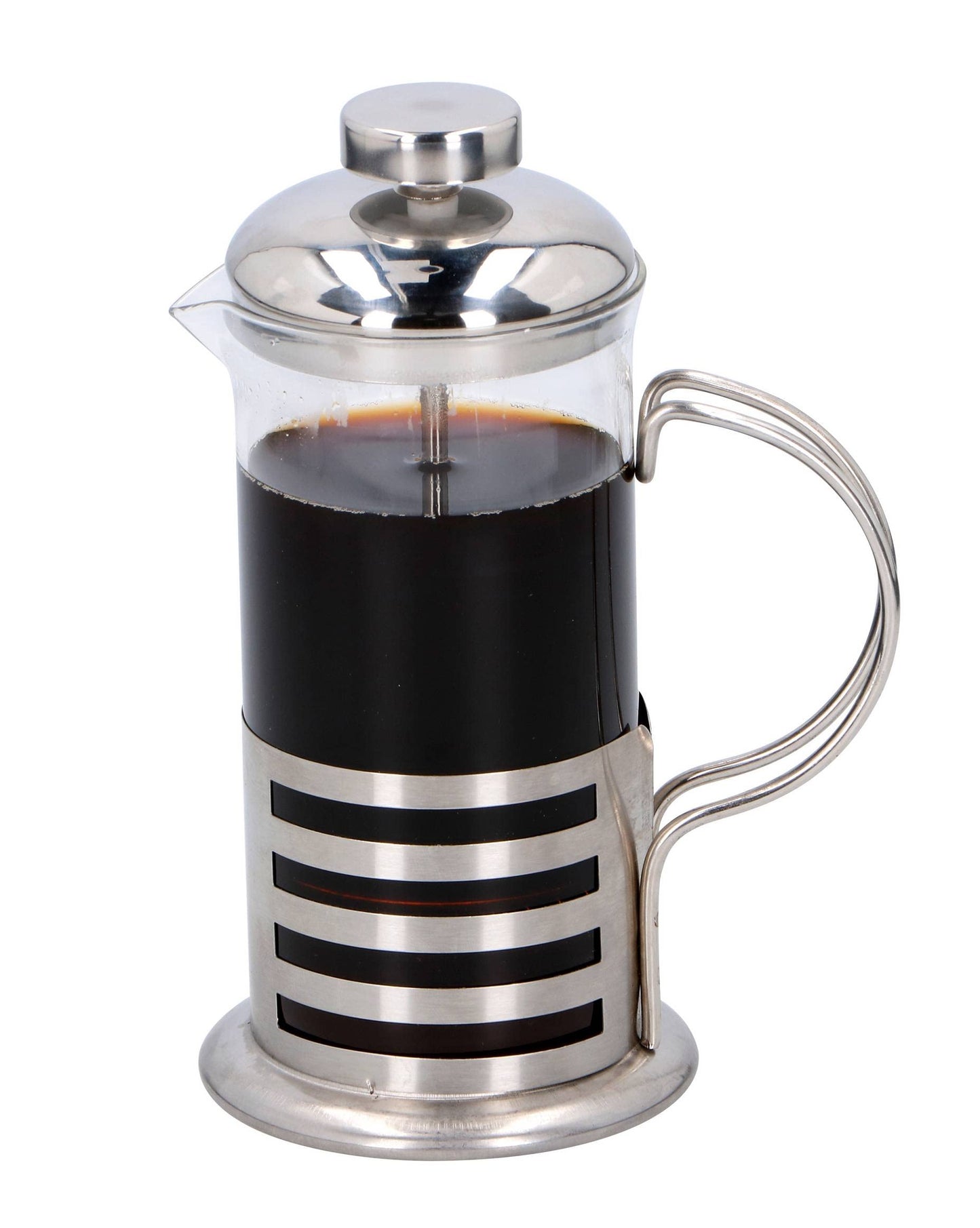 Caffettiera Francese 350ml Alpina - French Press Acciaio Inox e Vetro - Coffee Maker Plunger