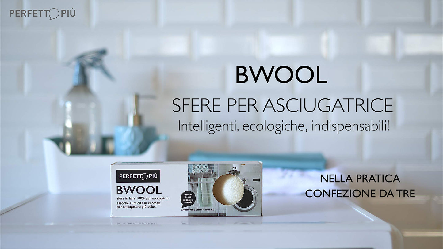 Perfect Plus Bwool Dryer Ball, 100% New Zealand Wool, Multicoloured, 7x7x7 cm