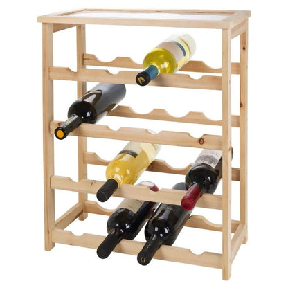 Cantinetta Vini Bambù Lifetime 16 Bottiglie 46x23x55cm - Portabottiglie Legno Naturale