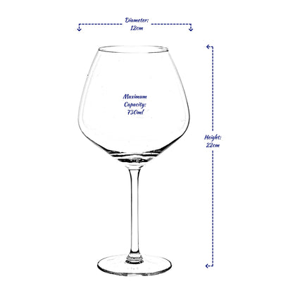 Set 4 Bicchieri Gin Tonic Alpina 730ml - Calici Copa Balloon per Cocktail e G&T