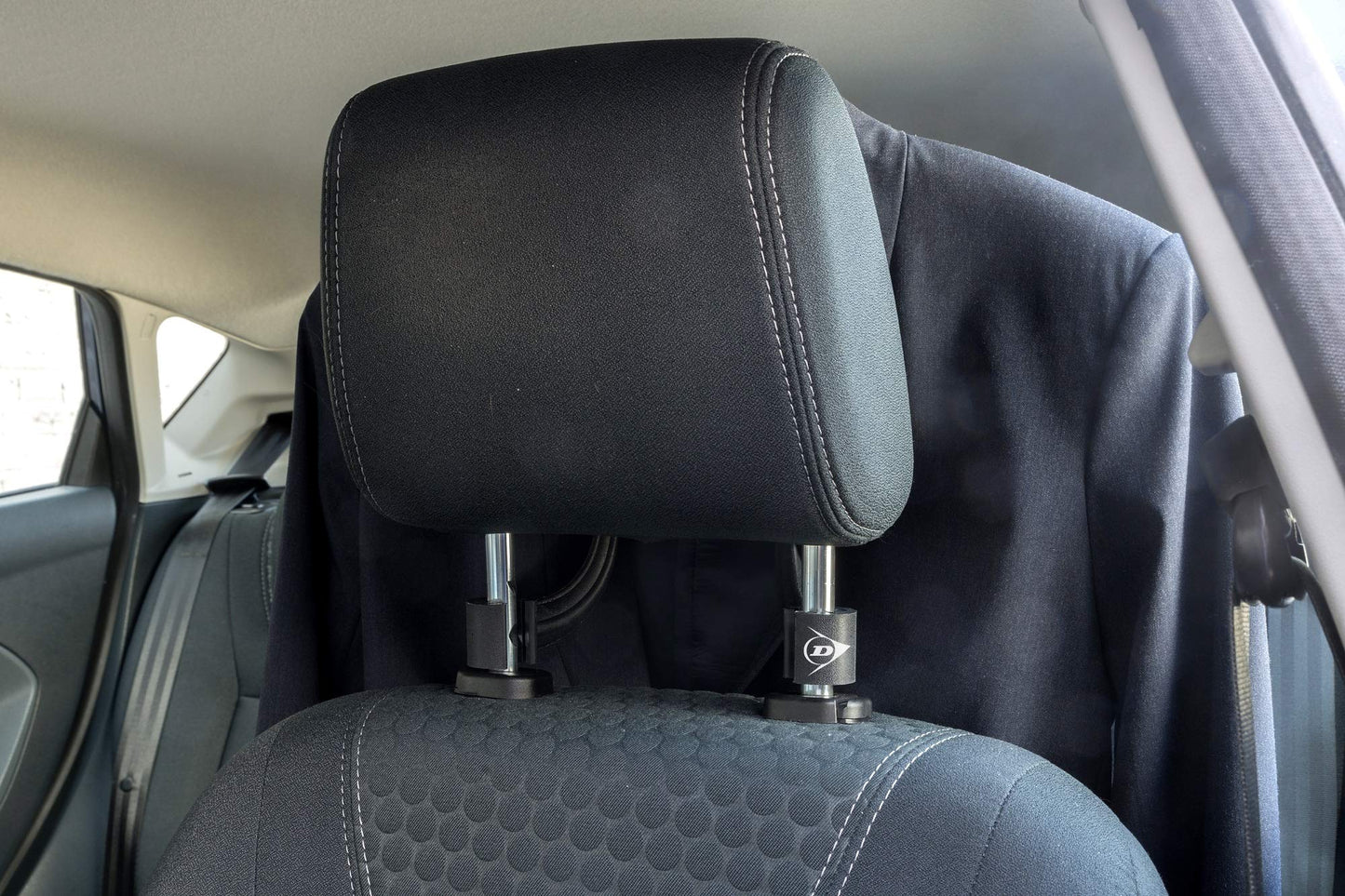 Appendiabiti Auto Dunlop  - Gruccia Universale per Poggiatesta in Acciaio Cromato