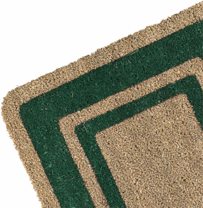 Zerbino Cocco Naturale Bordo Decorativo - Antiscivolo Interno/Esterno - 4 Dimensioni 3 Colori