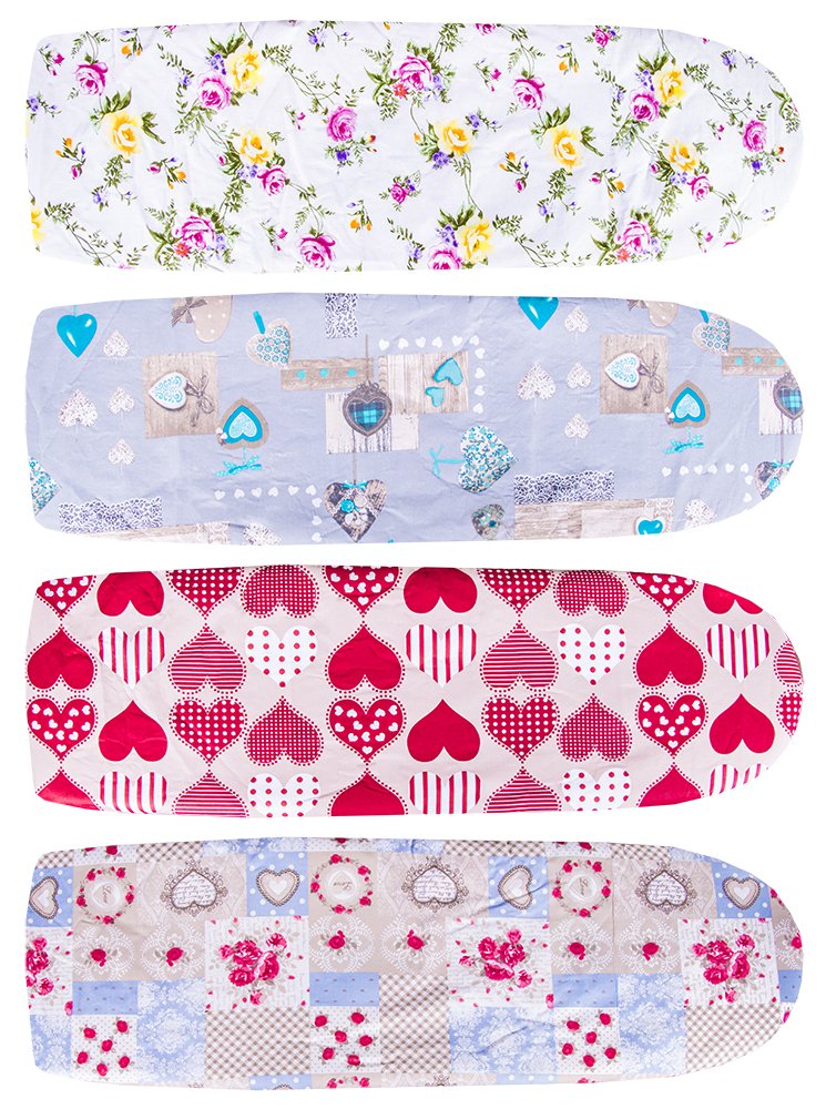 Euronovità EN-01156 Professional Ironing Board Cover, Universal Ironing Board Cover, Polycotton, Multicoloured, 158 x 60 x 2 cm