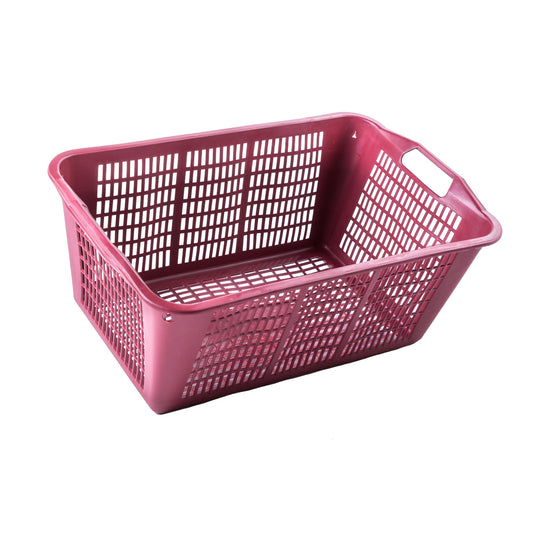 Cesta Multiuso Grande 58cm in Materiale Riciclato, Cesta con Manici in Colori Assortiti Blu/Verde/Bordeaux, Made in Italy