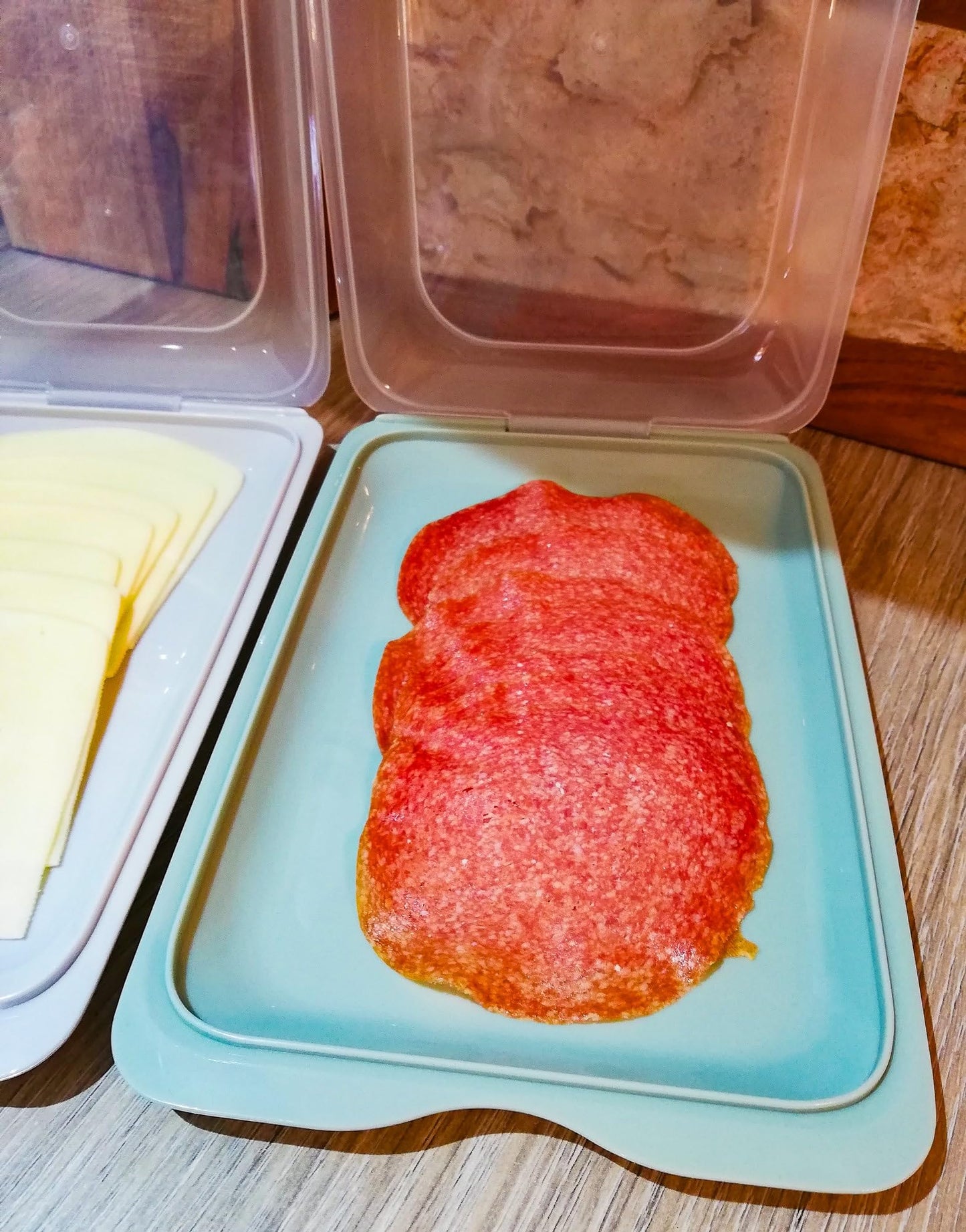 Set 4 Contenitori Salumi e Formaggi 25x17cm - Porta Affettati Impilabili Frigorifero - Lavastoviglie