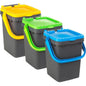 FERCASASHOP - Set of 3 Ecoplus Waste Separation Bins, Polyurethane Bin Ideal for Indoors and Outdoors, Sturdy Space-Saving Rubbish Bin with Ergonomic Handle (3 x 50)