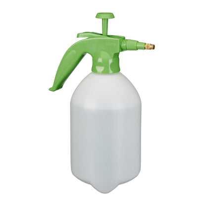 Spruzzatore a Pressione da 2 Litri, Ugello Regolabile, Nebulizza Acqua e Diserbante, da Giardino, Bianco Verde