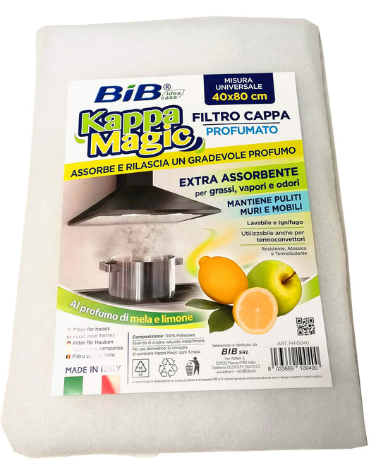 Bib Scented Kitchen Hood Filter 40x80 cm, Universal and Cuttable Absorbent Extractor Hood Filter