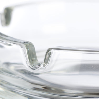 Set da 4 Posacenere in Vetro, Porta Cenere per Casa e Bar, Supporto per Sigarette, HxD: 3,5x11 cm, Trasparente