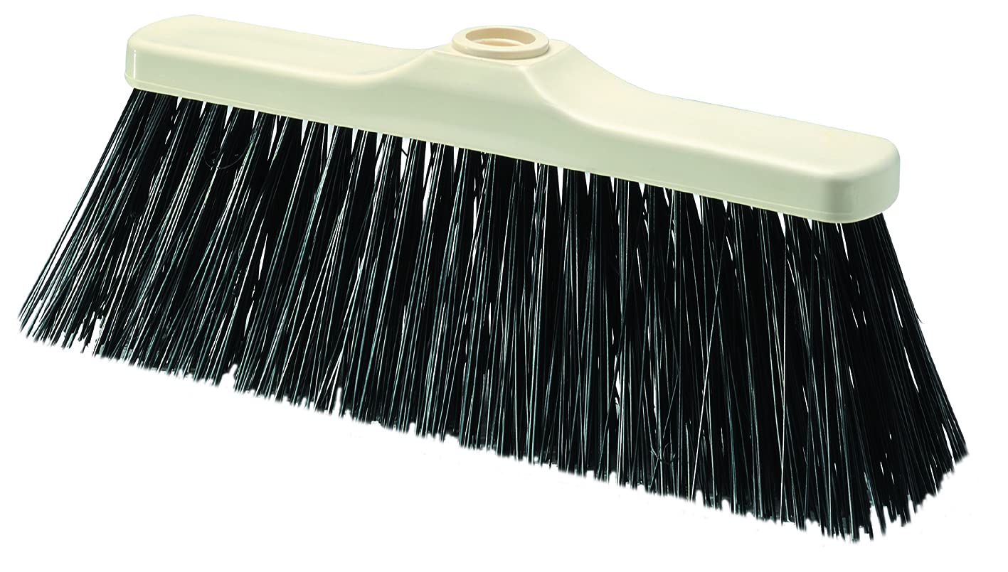 Scopa Industriale in Legno 40cm - Setole PVC Rigide - Senza Manico - Compatibile Punta Conica