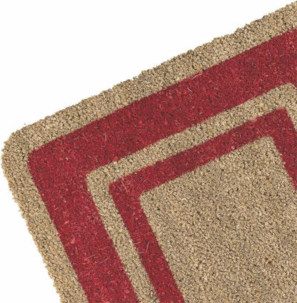 Zerbino Cocco Naturale Bordo Decorativo Retro Antiscivolo - Tappeto Ingresso Esterno