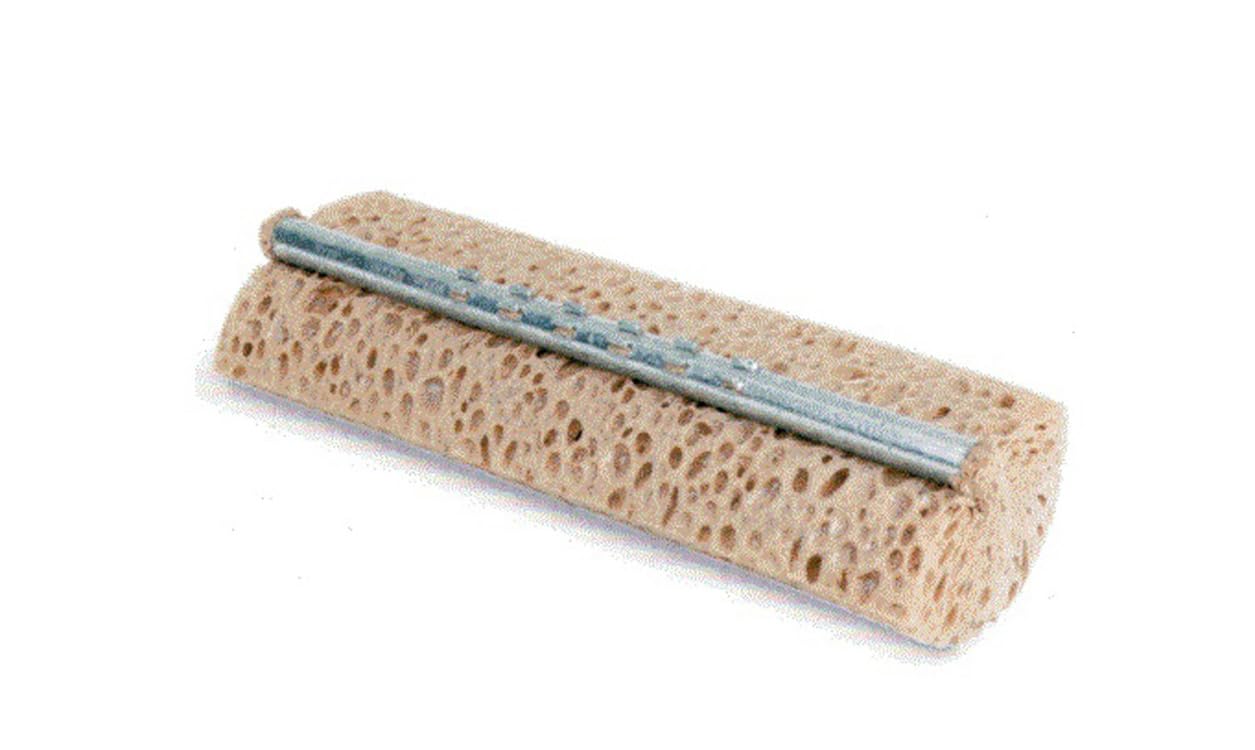 Spazzolone Lavapavimenti con Sistema a Leva, Spugna Ultra Assorbente cm.28, Ferro Verniciato Giallo, per Tutti i Tipi di Pavimento + 1 Ricambio Incluso