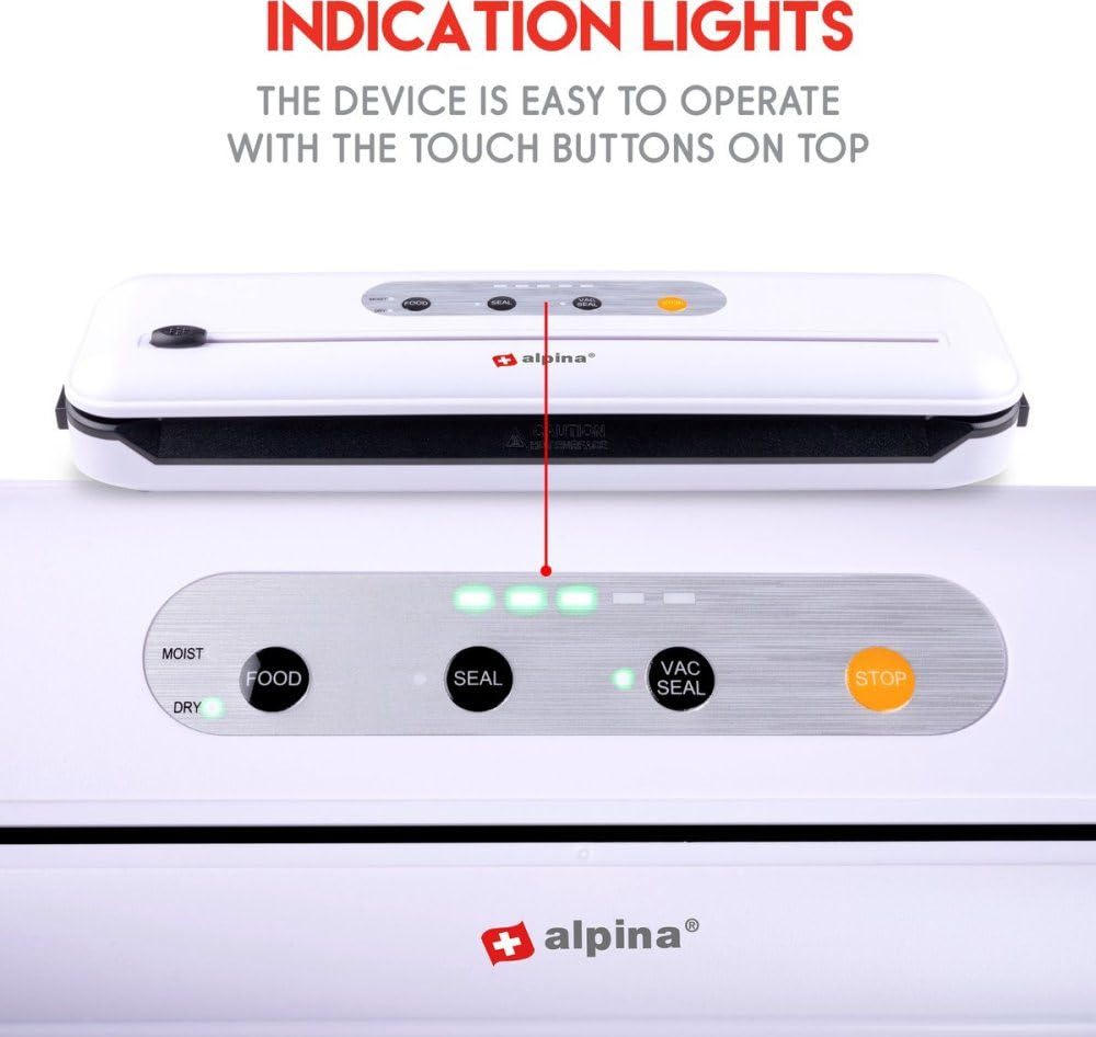 Machine à emballer sous vide Alpina 110 W - Scelleuse alimentaire avec coupe-aliments