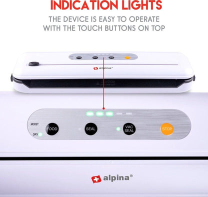 Machine à emballer sous vide Alpina 110 W - Scelleuse alimentaire avec coupe-aliments