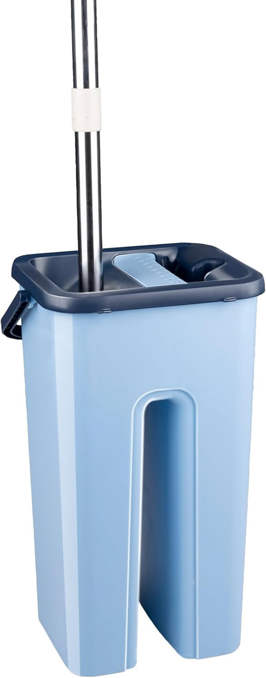 Set Mocio e Secchio con 2 Panni Microfibra - Rotazione 360°