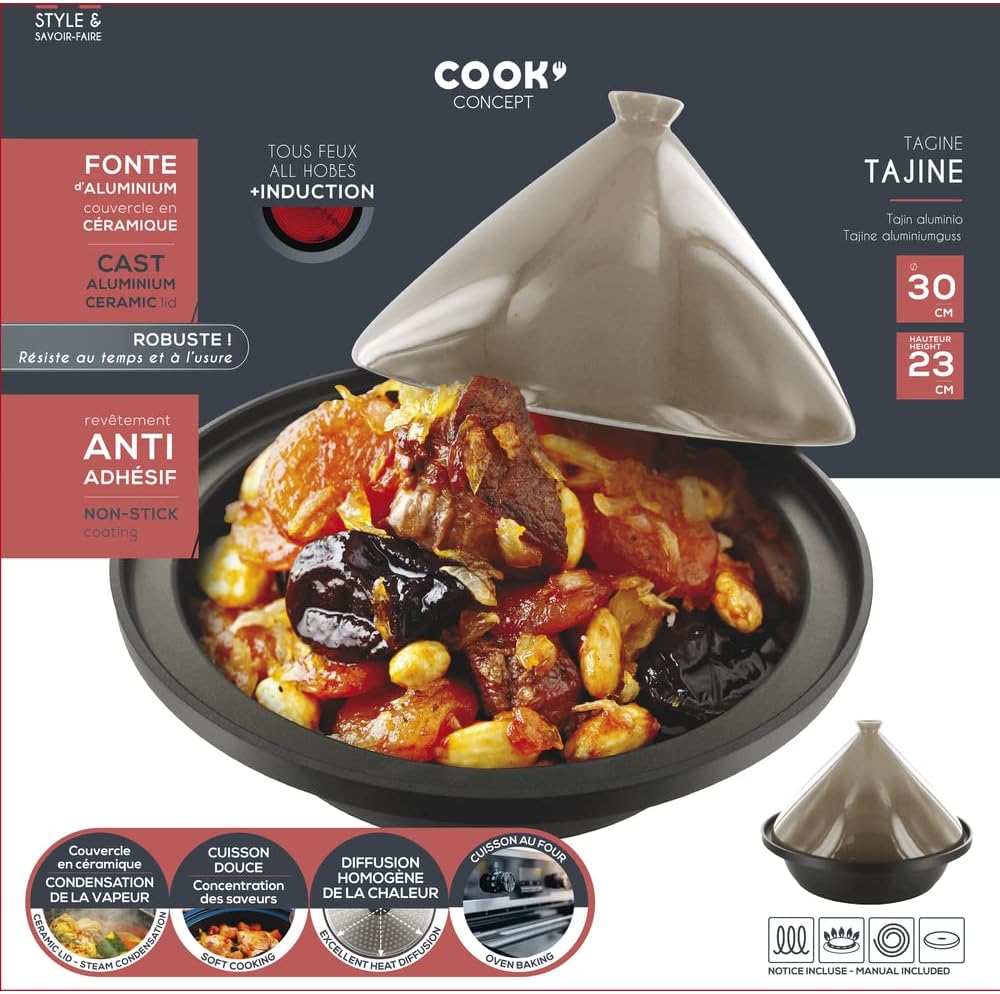 Pentola ad induzione Tajine 30 x 30 x 25 cm.