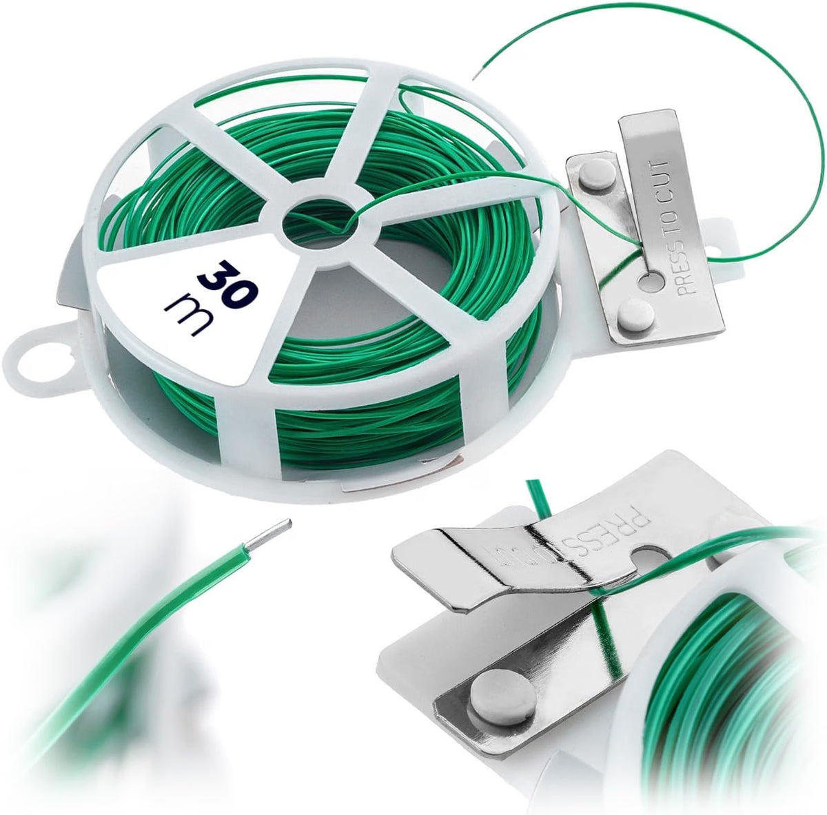 2 Rocchetti Filo da Giardino Rivestito in PVC 30 m x 1 mm