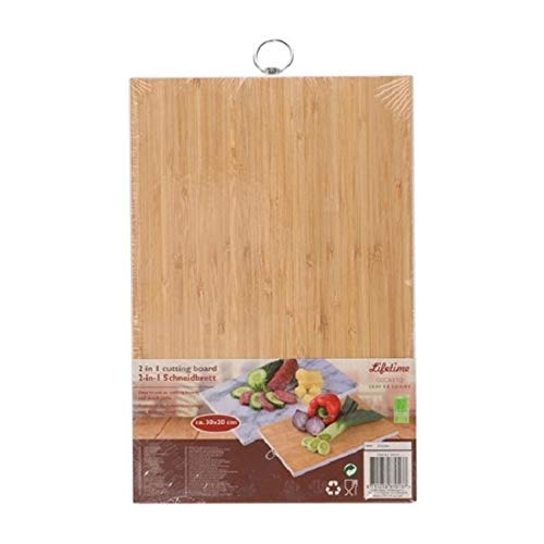 Tagliere 2 in 1 Bambù e Marmo 23x37cm Edco - Tagliere Legno con Vassoio Servire Formaggi Salumi