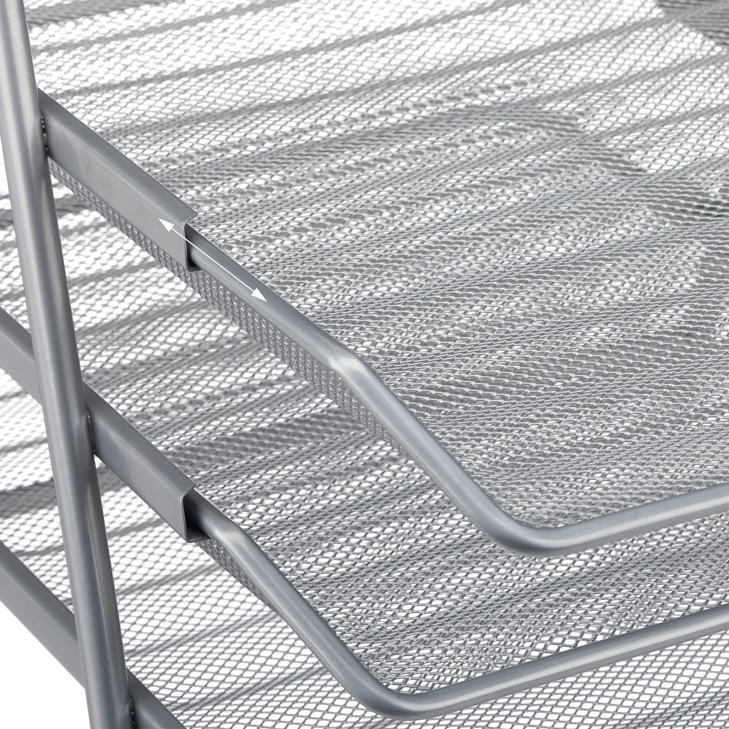 Vaschette Porta Documenti da Scrivania in Metallo - 3 Vassoi A4 Argento