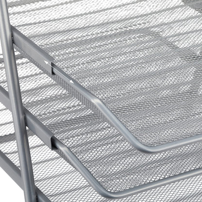 Vaschette Porta Documenti da Scrivania in Metallo - 3 Vassoi A4 Argento