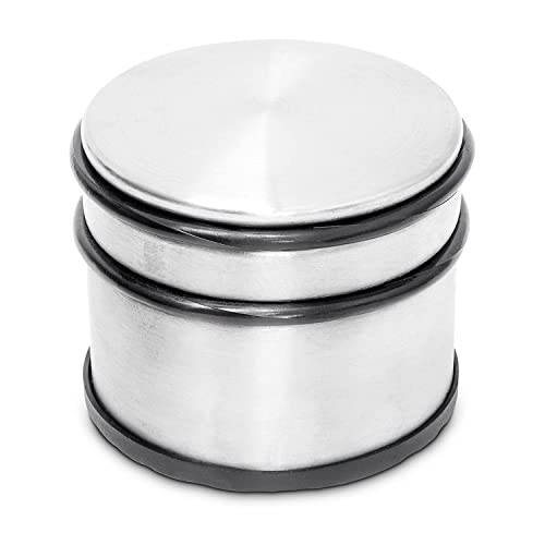 Fermaporta Blocca Porte in Acciaio Inox - Fermaporta da Pavimento con Gomma Antigraffio 1.1kg