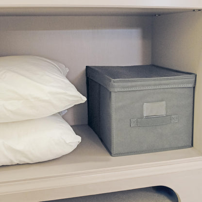 Scatola Custodia Tnt, Tessuto, Cenere, 30.0x40.0x25.0 Cm