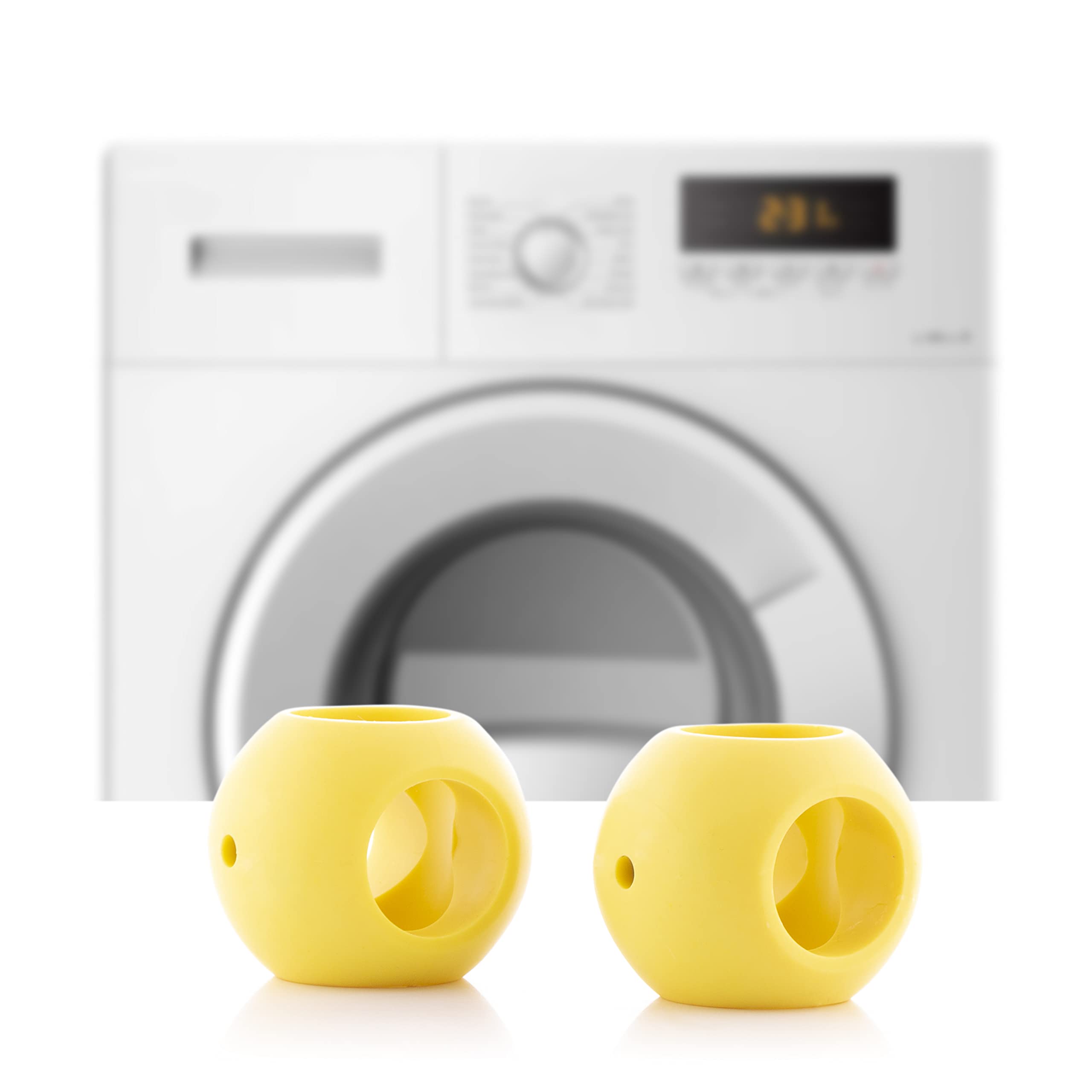 InnovaGoods - Set di 2 Sfere Magnetiche Anticalcare Ioclean, Eco-Friendly, Riutilizzabile, Risparmio Energetico, Ideale per Lavatrici e Lavastoviglie, Giallo, Plastico