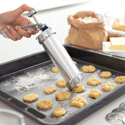 InnovaGoods® Prekies 2-in-1 Cookie Maker and Piping Bag, prepares cookies quickly and easily, red colour, aluminium material, ideal for the home.
