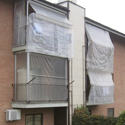 Telone Retinato Bianco 200x300 cm con Occhielli - Copertura e Protezione Arredi da Esterno, Privacy e Isolamento in Campeggio - Furniture Cover