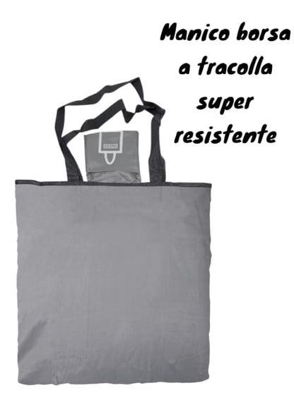 Set 4 Borse Pieghevoli Riutilizzabili Poliestere Multicolor - Lavabili Ecologiche Salvaspazio