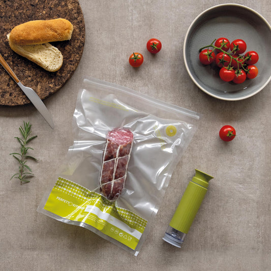 Buste Sottovuoto Frescovuoto L - 6 Pezzi Riutilizzabili 25x34cm per Conservazione Alimenti