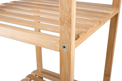 Scaffale Bambù 4 Mensole 108,5x32x33cm - Mobile Bagno Cucina Resistente Umidità