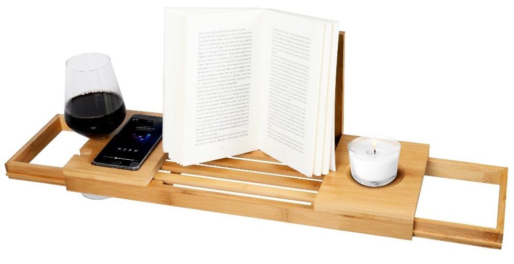 Vassoio Vasca da Bagno in Bambù Regolabile 50-92cm - Alpina Luxury Spa