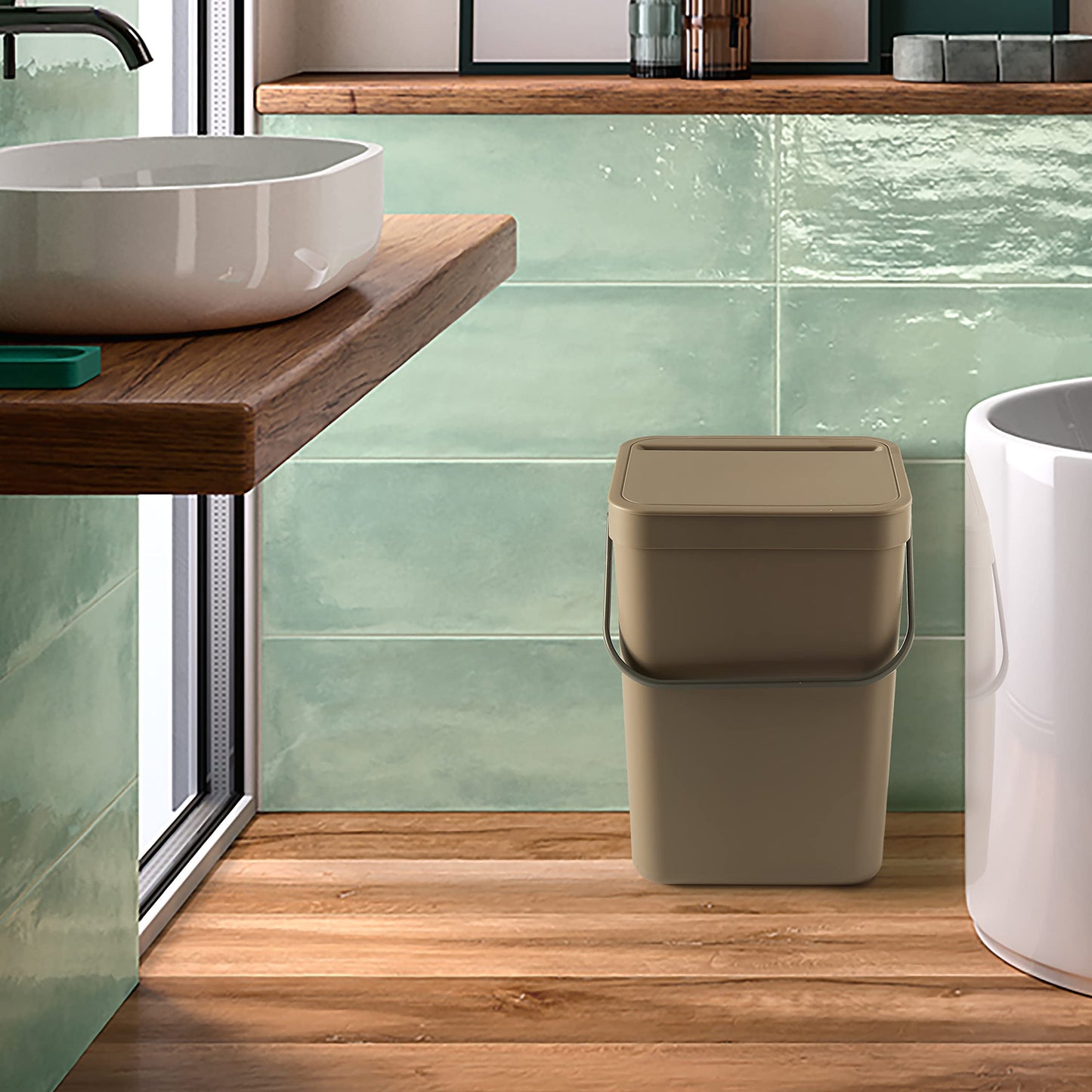 Perfect HANGING WASTE BIN FOR WET / ORGANIC WASTE - GINO collection - 12 lt. 2 Colors