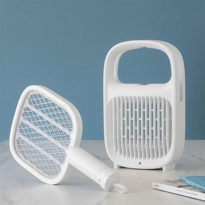 Lampada antizanzare e racchetta elettrica per insetti ricaricabile 2 in 1 Swateck, elimina zanzare in modo efficace, design compatto e leggero, ideale per la casa e il giardino.