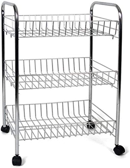 Carrello Cucina 3 Ripiani con Ruote - Portafrutta Salvaspazio 41x26x64cm