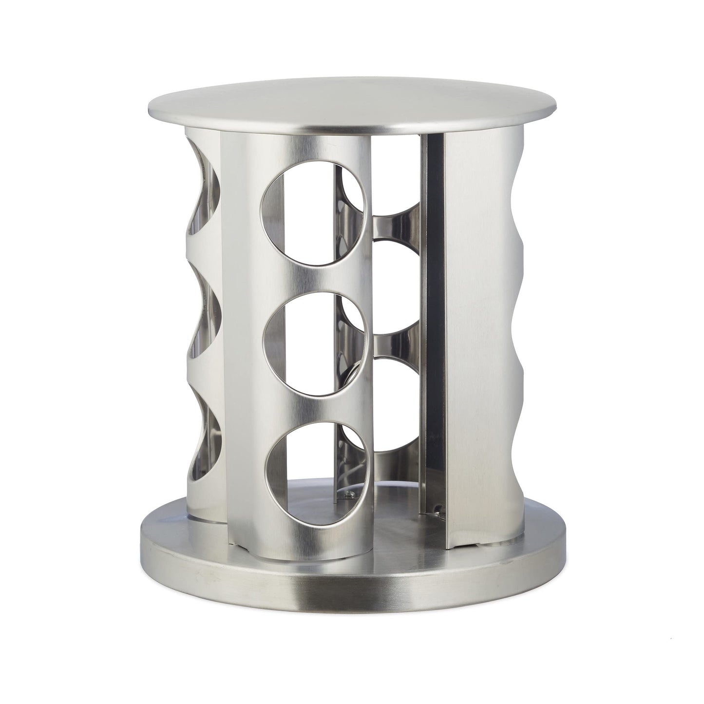 Portaspezie, Set da 12 Spargispezie, Acciaio Inox, Girevole, Moderno, Lavabile in Lavastoviglie, Argento