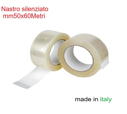 Nastro Adesivo Trasparente 50mm x 66m - Nastro Silenzioso PPL per Imballaggio