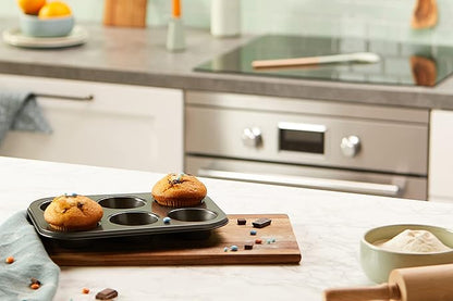 Stampo per 6 muffin, in metallo, 32 cm, colore: nero