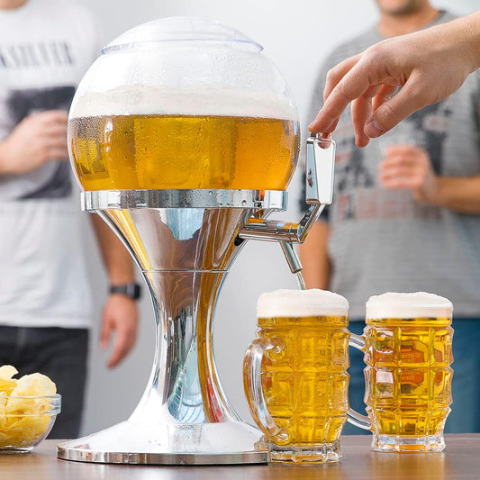 Dispenser Birra Ball 3.5L con Scomparto Ghiaccio - Refrigerante Sferico per Feste