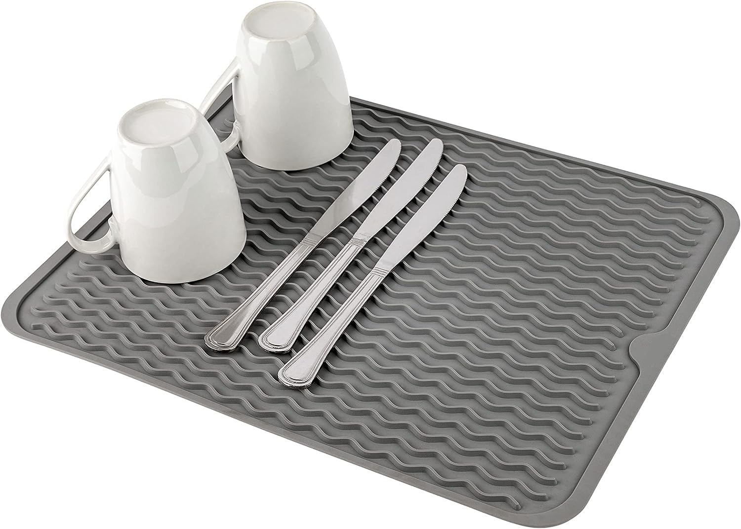 Tappetino Scolapiatti in Silicone – Sgocciolatore da Lavello Grigio