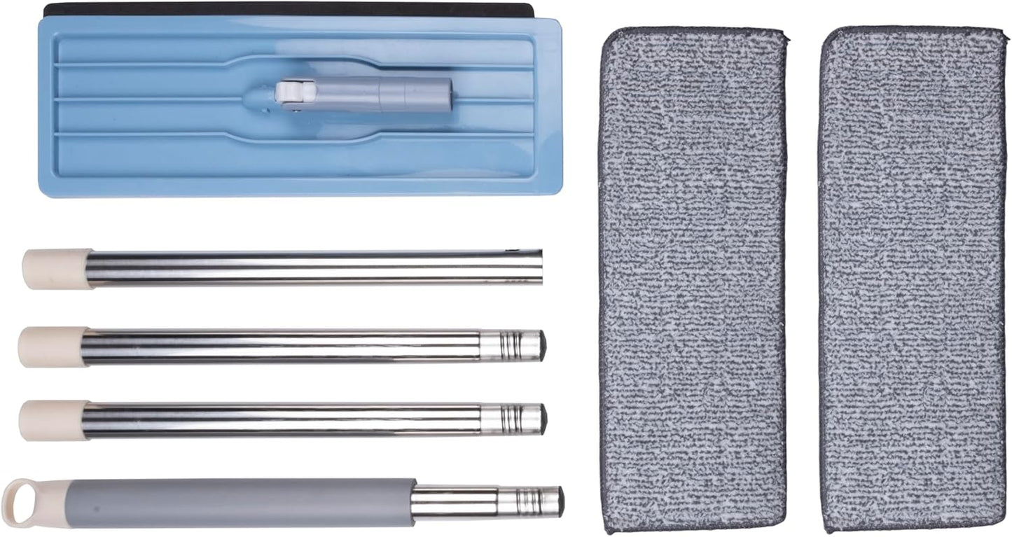 Set Mocio e Secchio con 2 Panni Microfibra - Rotazione 360°