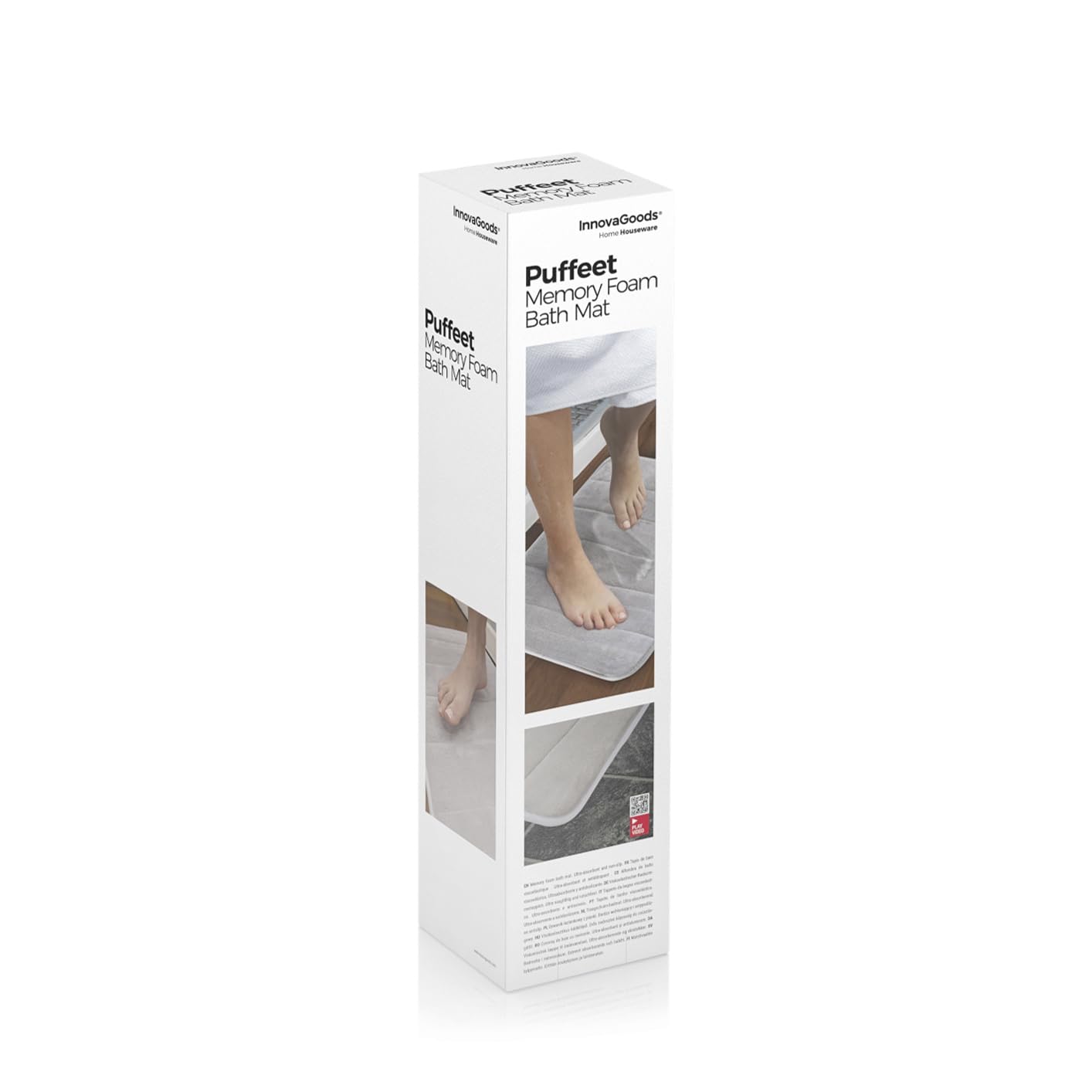 Tappeto Bagno Memory Foam Antiscivolo Grigio 55x40