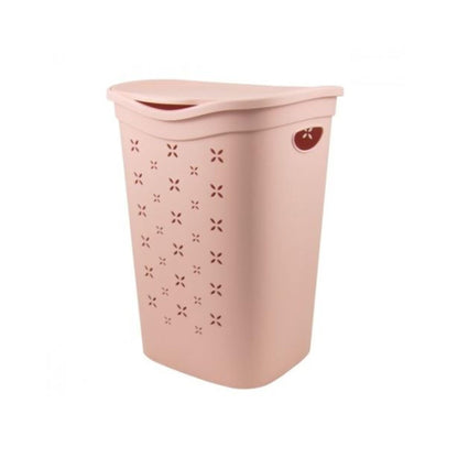 Portabiancheria Grigio 55L - Cesto Bucato Plastica Resistente con Manici