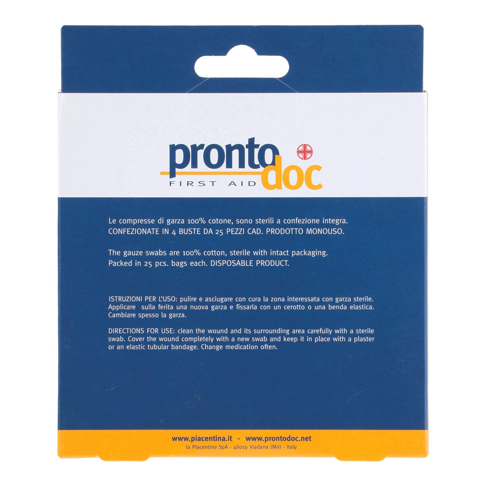 Prontodoc Sterile Gauze Compresses Size 10x10, 1 pack of 100 gauzes