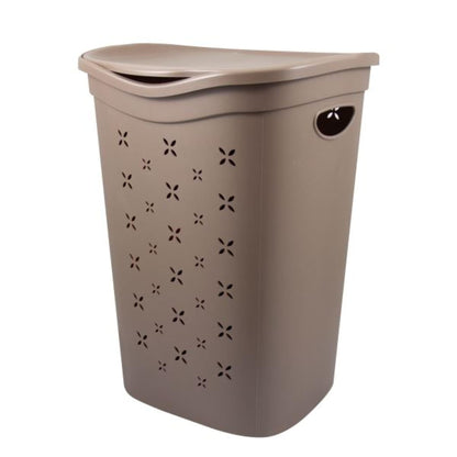 Portabiancheria Grigio 55L - Cesto Bucato Plastica Resistente con Manici