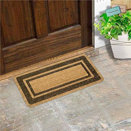 Zerbino Cocco Naturale Bordo Decorativo - Antiscivolo Interno/Esterno - 4 Dimensioni 3 Colori